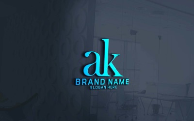 Kreatív kétbetűs AK logótervezés