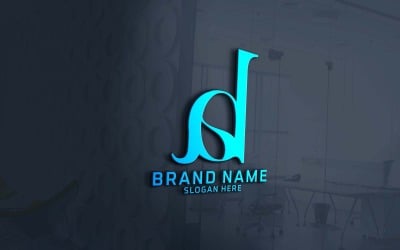 Kreatives DA-Logo-Design mit zwei Buchstaben