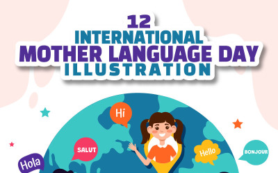 12 Mezinárodní den mateřského jazyka ilustrace