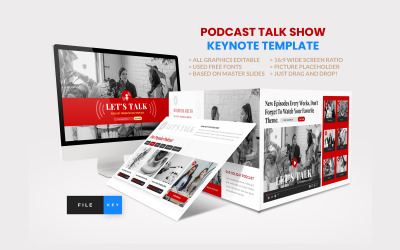 Modello di keynote per podcast talk show