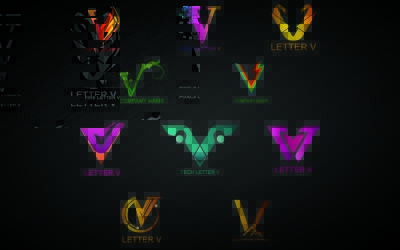 Modelo de logotipo da letra V para todas as empresas e marcas