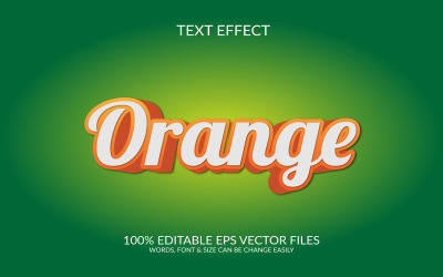 Orange 3D redigerbar texteffektmallillustration