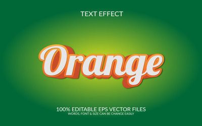 Oranje 3D bewerkbare teksteffect sjabloonillustratie