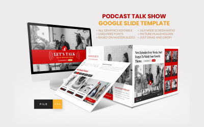 Podcast Talk şovu Google Slayt Şablonu
