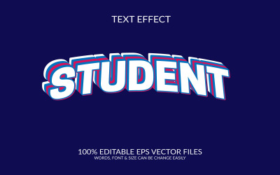 Studentdag fullt redigerbar vektor eps 3d texteffekt.