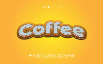 Världs kaffedagen 3D redigerbar vektor Eps Text effektmall Illustration