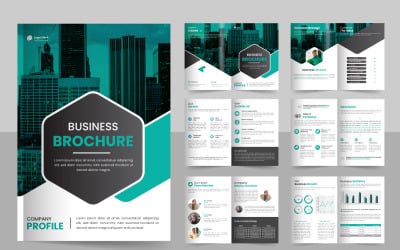 Brochura de design de páginas mínimas de perfil da empresa