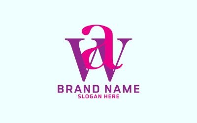 Design criativo de logotipo WA de duas letras