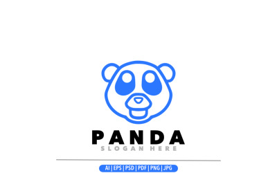 Diseño de ilustración de plantilla de logotipo de símbolo de línea Panda