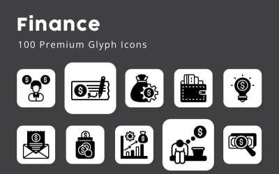 Finance 100 Premium Glyph Icons