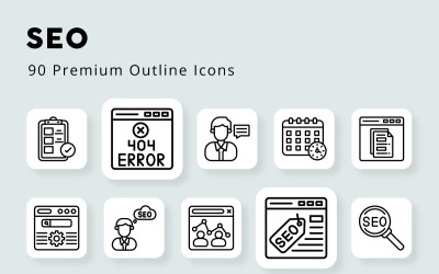Ícones de contorno Premuim Seo 90
