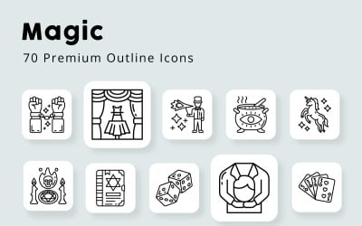Icônes de contour Premium Magic 70