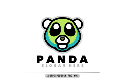 Illustrazione del disegno della mascotte del logo della mascotte semplice del panda