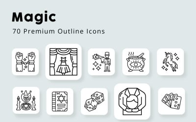 Magic 70 icone di contorno premium
