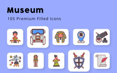 Museo 105 icone riempite premium