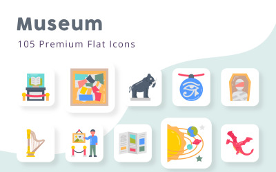Múzeum 105 prémium lapos ikonok ikonok