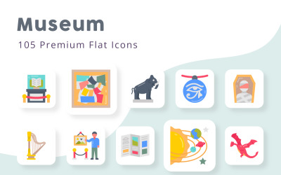Muzeum 105 Premium Płaskie ikony Ikony