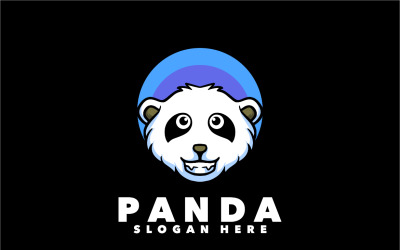 Panda hoofd cartoon mascotte logo ontwerp