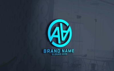 Professionellt företag med två bokstäver AA-logotypdesign