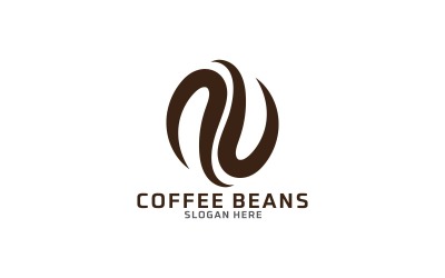 Projekt logo kreatywnych ziaren kawy