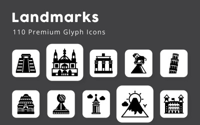 Sehenswürdigkeiten 110 Premium-Glyphensymbole