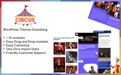 Ciruss - Responsieve Wordpress-themaplaten voor Ciruss, podiumkunsten