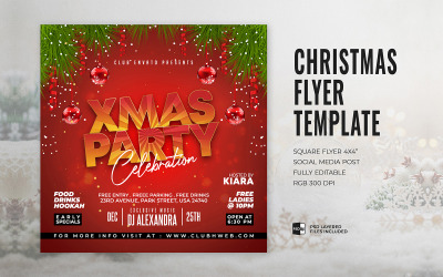 Folleto de celebración de fiesta de Navidad
