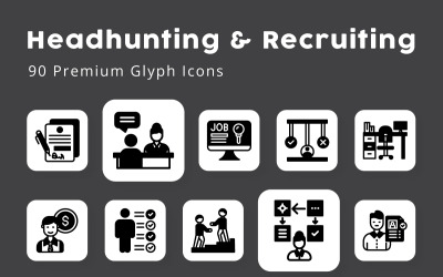 Headhunting und Rekrutierung 90 Premium-Glyphen-Icons