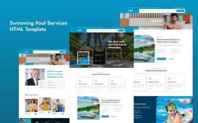 HTML-sjabloon voor zwembaden en zwembaddiensten
