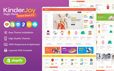 KinderJoy — motyw Shopify MegaStore dla sklepu z modą i zabawkami dla dzieci