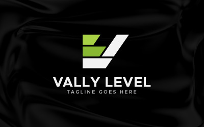 Modèle de conception de logo de niveau lettre 2 LV