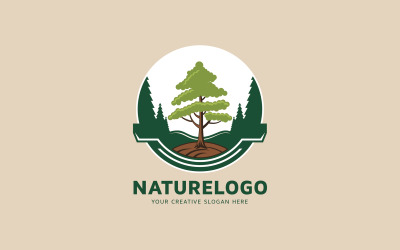 Natuur boom logo ontwerpsjabloon