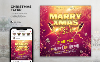 Plantilla de volante - fiesta de feliz navidad