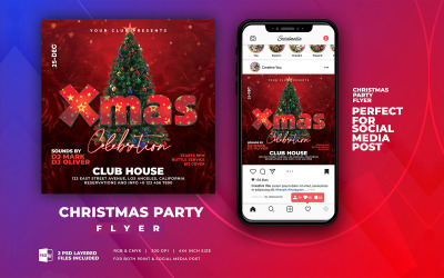 Plantillas PSD de volantes de fiesta de Navidad