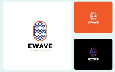 Vågor E brev logotyp designmall