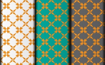 Conjunto de modelo de design de padrão de estilo de flor sem costura