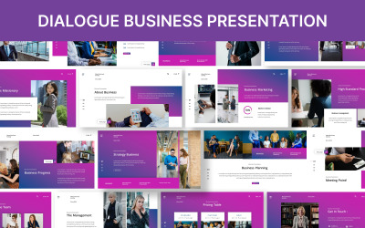 Dialoog Business PowerPoint-presentatiesjabloon