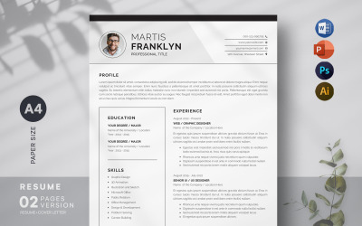 Modèle de conception de CV / CV moderne minimal