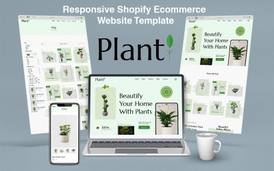 Modelo de site de comércio eletrônico da planta Shopify