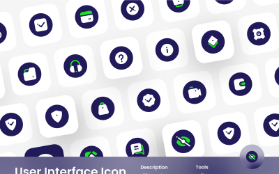 Benutzeroberflächen-Icon-Set, kreisförmiger gefüllter Stil 3
