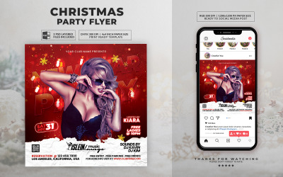 Christmas Party Flyer Design Templates PSD