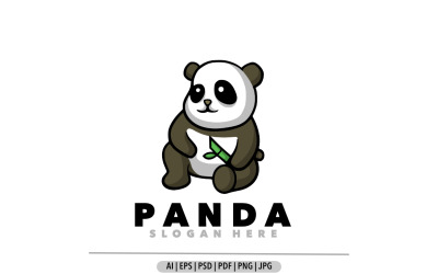 Illustrazione carina del design del logo del fumetto della mascotte Panda