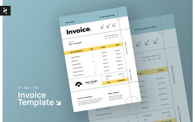 Modern Minimal Simple Invoice Template