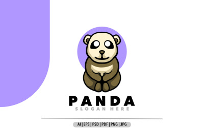 Panda maskot karikatür tasarım illüstrasyon