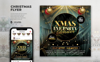 Plantilla de celebración de fiesta de Nochebuena
