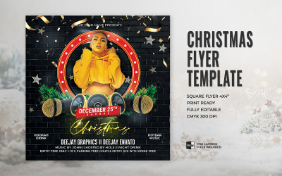 Plantilla de volante para fiesta de Navidad de DJ