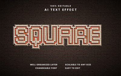 Square Editable Text Effect