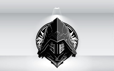 Stille Ninja Assassin Creed Style Logo Vector-bestand