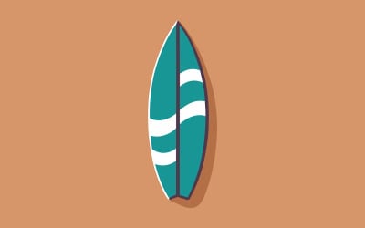 Tabla de surf en estilo plano ilustración vectorial