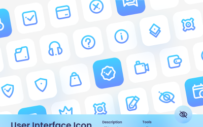 Zestaw ikon interfejsu użytkownika Gradientowy styl konturu 2